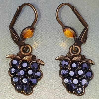 Michal Negrin Graphite Grapes Earrings